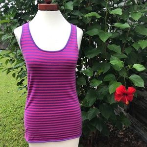 Minnie Rose pink & purple Striped knit Tank sz small